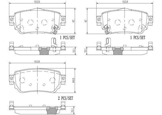 BRAKE PADS REAR BREMBO CERAMIC RENAULT