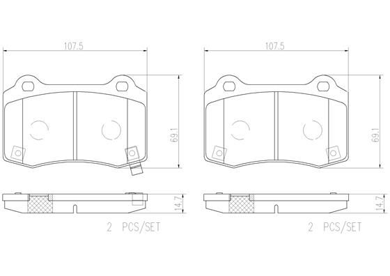 REAR PADS BREMBO CERAMIC TESLA JEEP