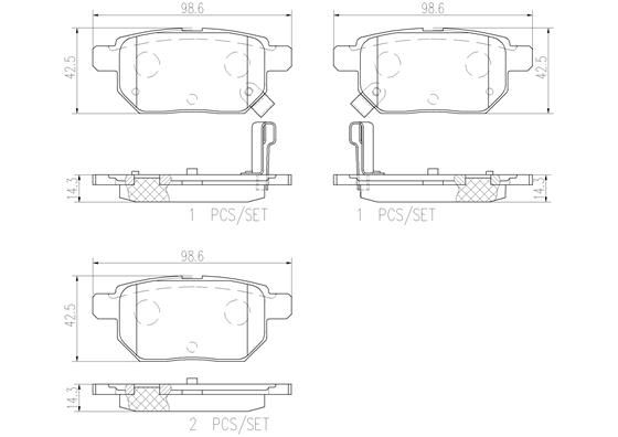 REAR PADS BREMBO CERAMIC TOYOTA