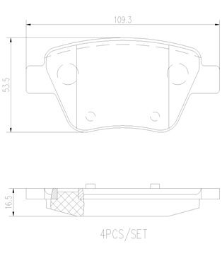 BRAKE PADS REAR BREMBO CERAMIC VAG