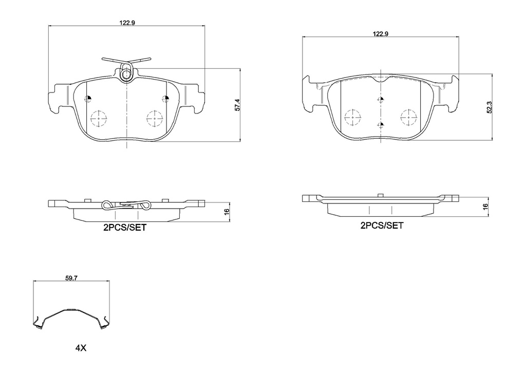 REAR PADS BREMBO CERAMIC VAG