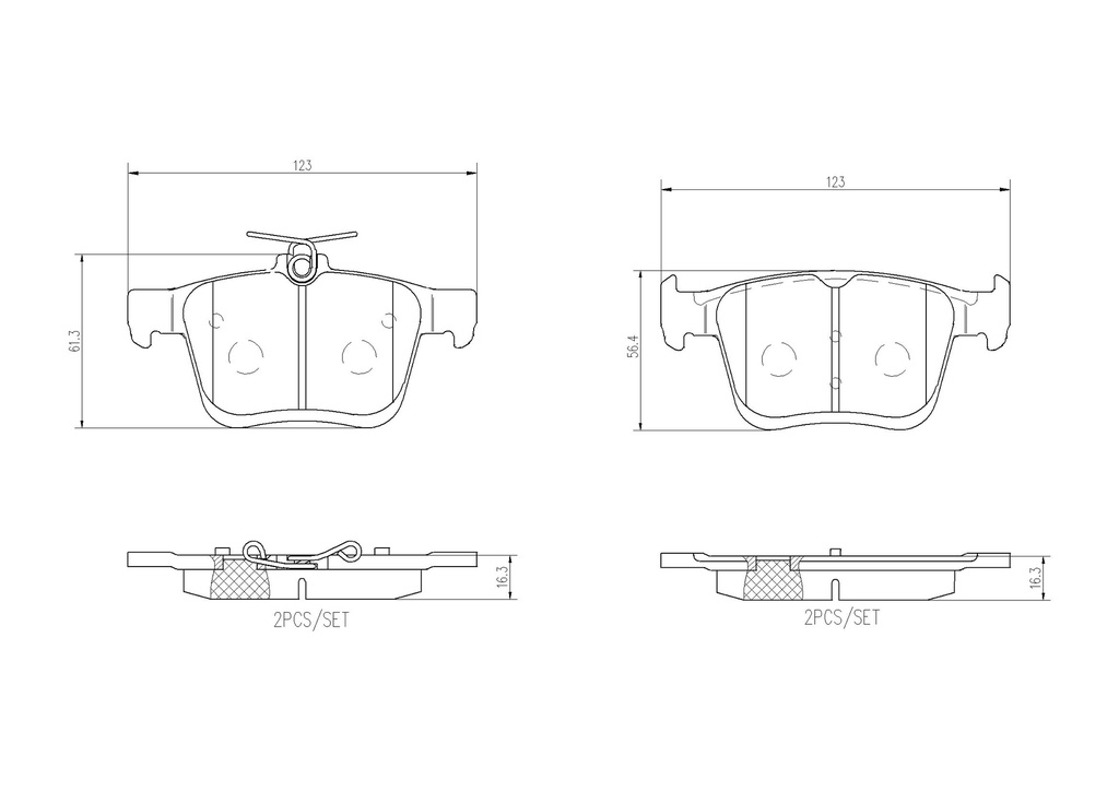 REAR PADS BREMBO CERAMIC VAG