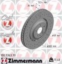 BRAKE DISC FRONT 380MM ZIMMERMANN VAG (CROSS DRILLED)