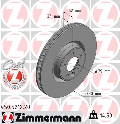 FRONT DISC 380MM ZIMMERMANN LAND ROVER