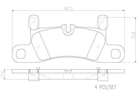 BRAKE PADS REAR BREMBO CERAMIC VAG