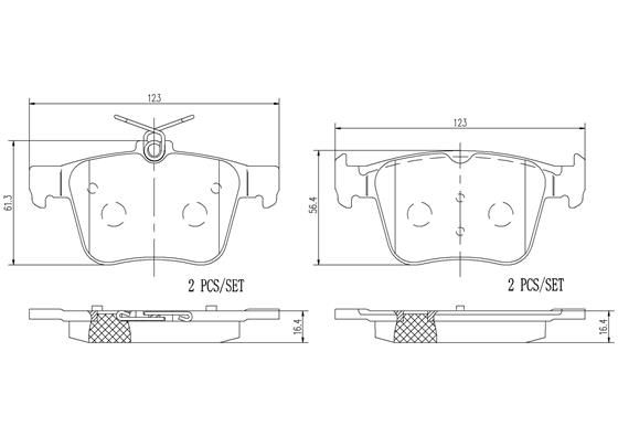 BRAKE PADS REAR BREMBO CERAMIC VAG