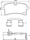 BRAKE PADS REAR WITH SENSOR BREMBO CERAMIC VAG