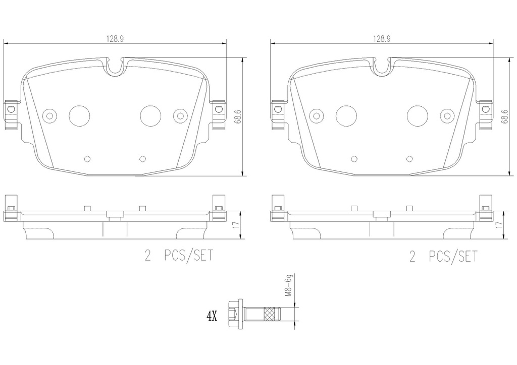 REAR PADS BREMBO CERAMIC VAG BENTLEY