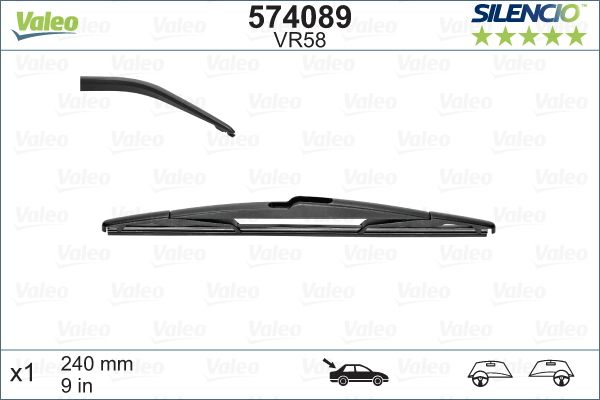 WIPER BLADE REAR VALEO SILENCIO 400MM