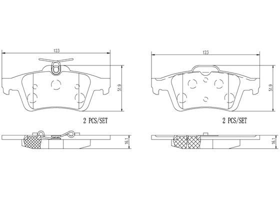 BRAKE PADS REAR BREMBO CERAMIC VOLVO