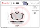 BRAKE PADS REAR BREMBO VOLVO
