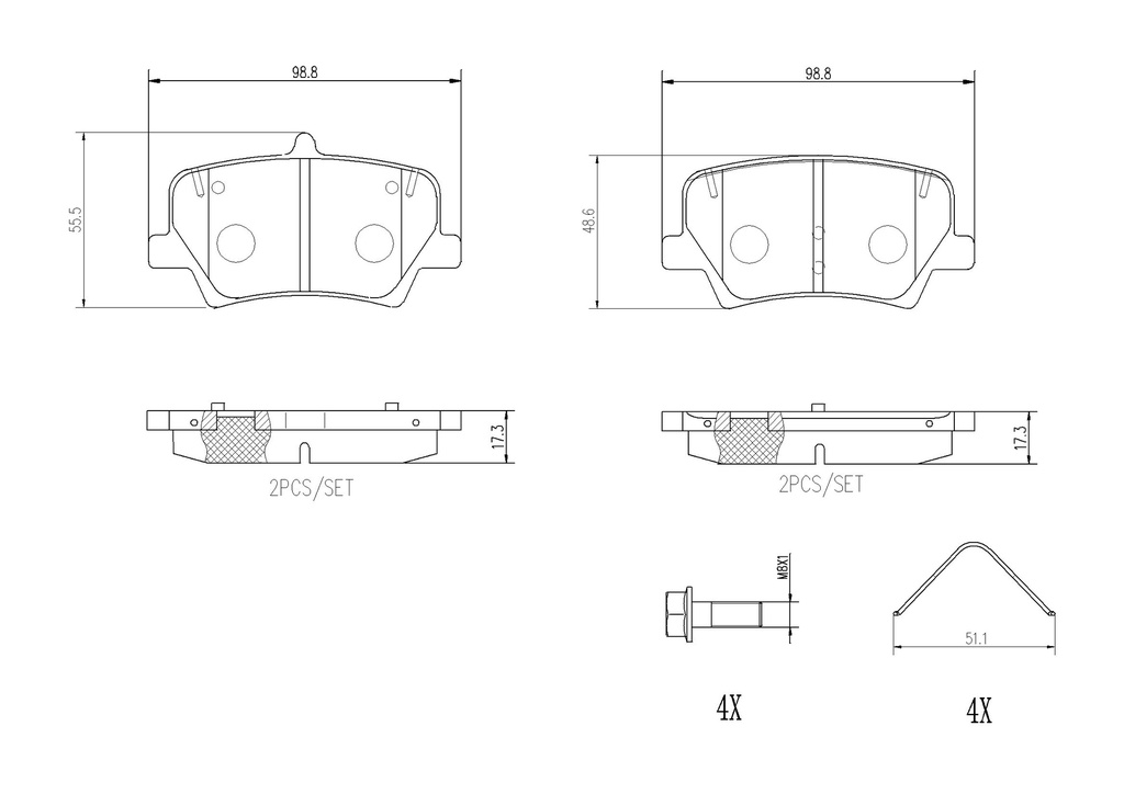 REAR PADS BREMBO CERAMIC VOLVO