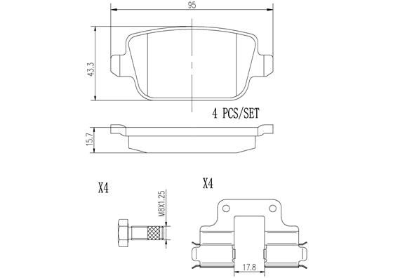 BRAKE PADS REAR BREMBO CERAMIC VOLVO LAND ROVER