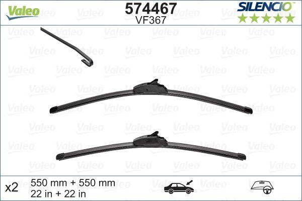 WIPER BLADE [FRONT KIT] VALEO SILENCIO [700MM 28 INCH + 530MM 21 INCH - WITH SPOILER FLAT WIPER BLADE]