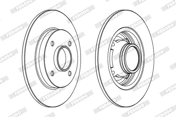 REAR DISC 249MM WITHOUT BEARING FERODO PSA