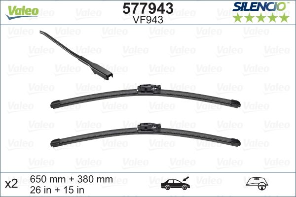 WIPER BLADE SET VALEO SILENCIO