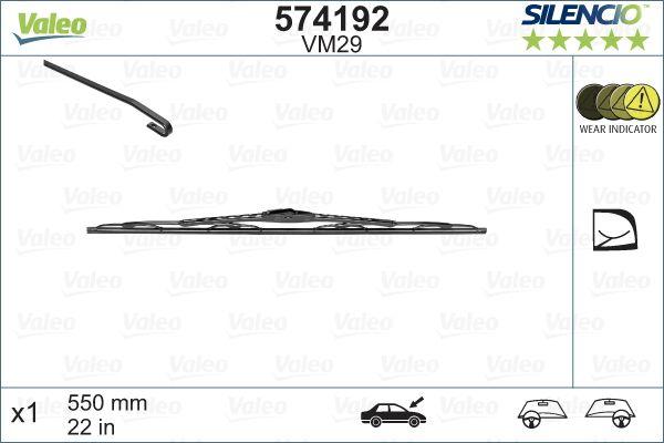 WIPER BLADE [FRONT KIT] VALEO SILENCIO [650MM 26 INCH + 530MM 21 INCH - WITH SPOILER FLAT WIPER BLADE]