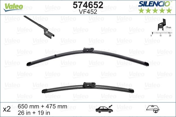 WIPER BLADE SET VALEO VAG MODELS (574708)