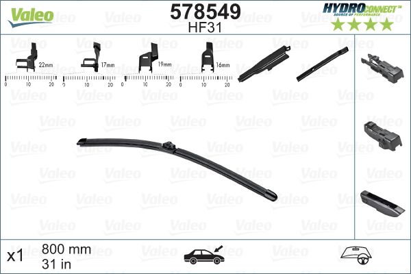 WIPER BLADE VALEO HYDROCONNECT 800MM