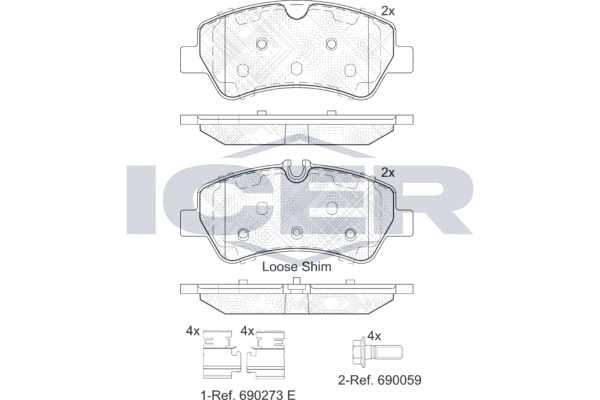 BRAKE PADS REAR ICER FORD