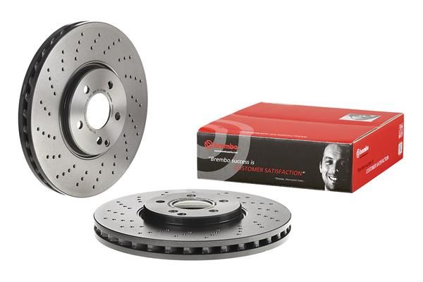 FRONT DISC 330MM CROSS DRILLED BREMBO MERC