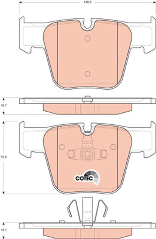 BRAKE PADS REAR TRW MERC