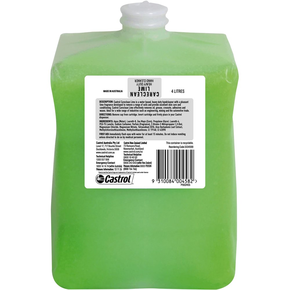 HAND CLEANER 4L CARE CLEAN LIME CASTROL