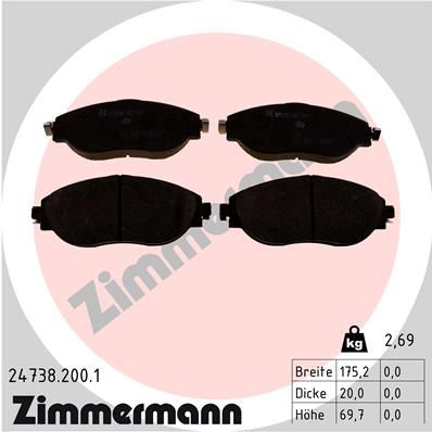 FRONT PADS ZIMMERMANN VAG