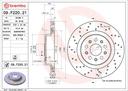 BRAKE DISC REAR 330MM BREMBO MASERATI (CROSS DRILLED)