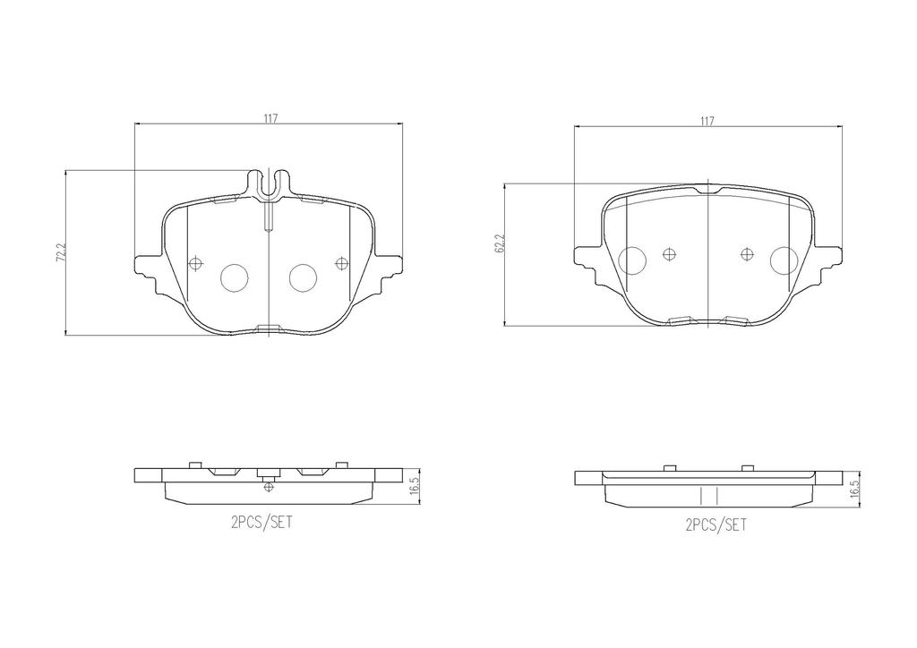 BRAKE PADS REAR BREMBO CERAMIC MERC