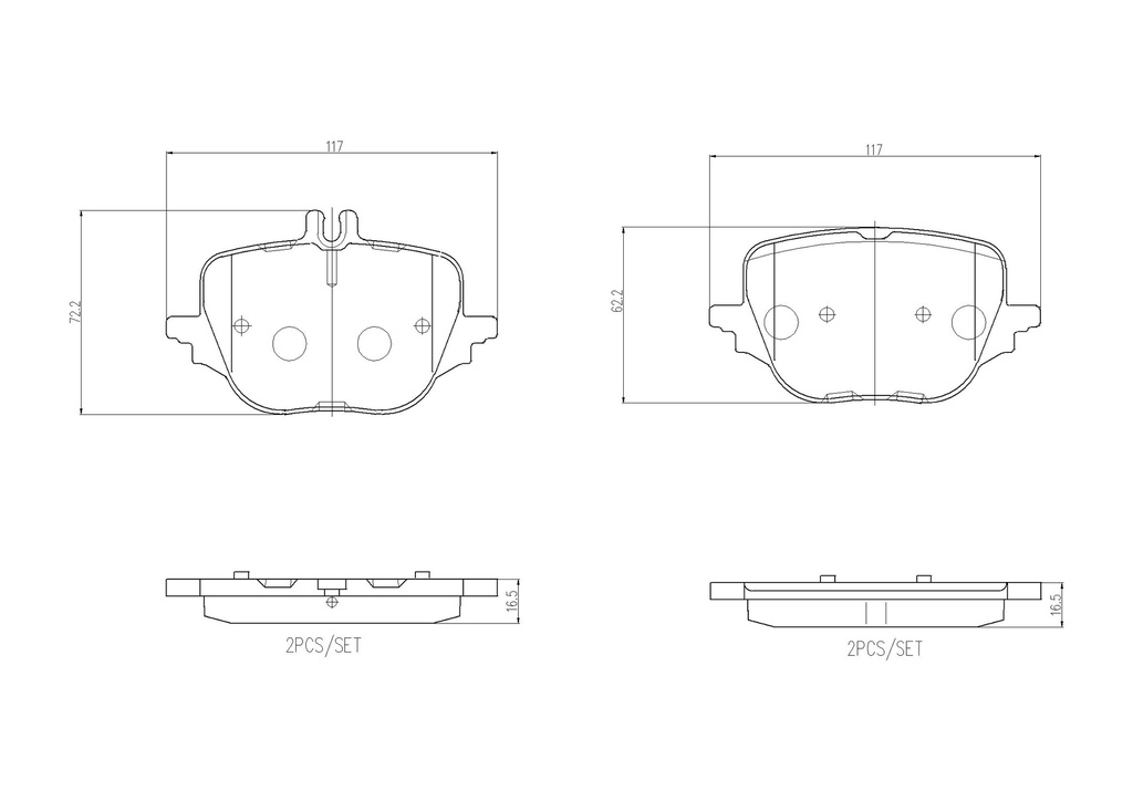 REAR PADS CERAMIC BREMBO MERC