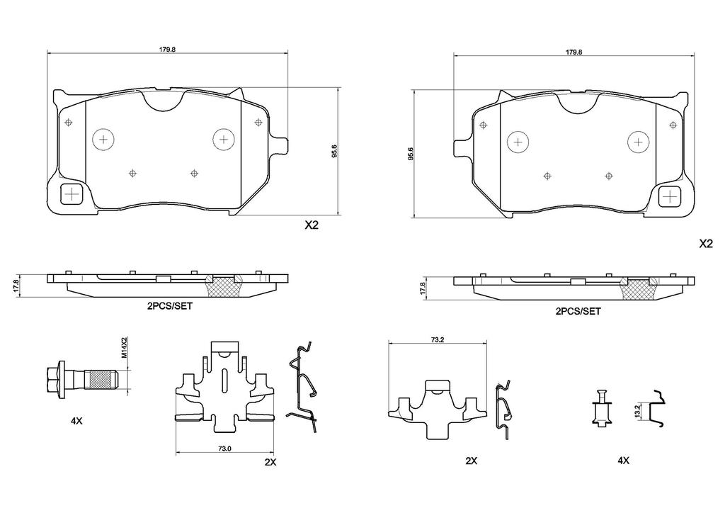 BRAKE PADS FRONT BREMBO CERAMIC VOLVO