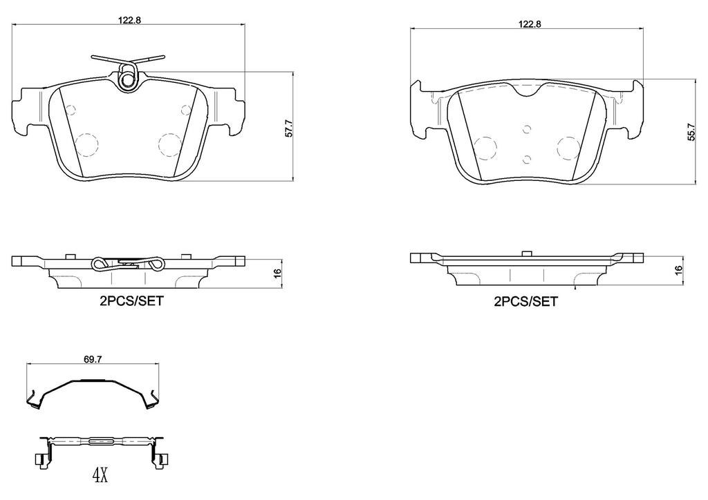 BRAKE PADS REAR BREMBO VAG