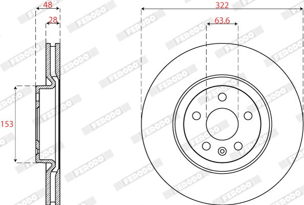 FRONT DISC 322MM FERODO VOLVO