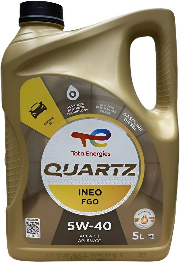 ENGINE OIL 5L 5W40 QUARTZ INEO FGO TOTAL