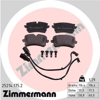 BRAKE PADS REAR WITH SENSOR ZIMMERMANN VAG