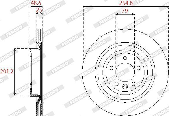 BRAKE DISC REAR 365MM FERODO LAND ROVER