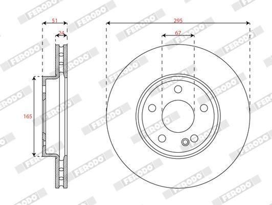 BRAKE DISC FRONT 295MM FERODO MERC