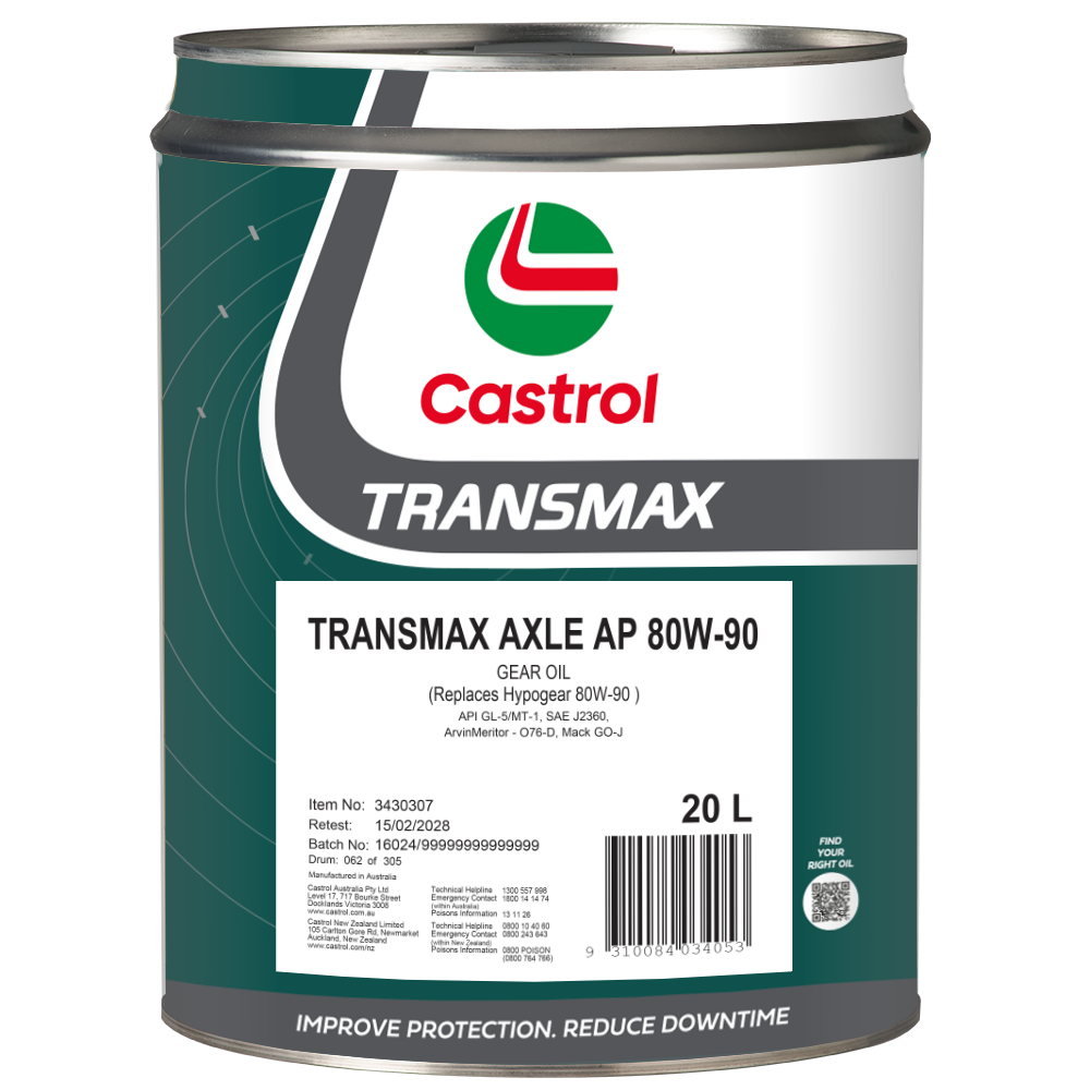GEAR OIL 20L 80W90 TRANSMAX AXEL AP CASTROL