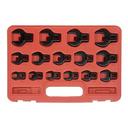 RYTOOL 15PC 3/8 DR. METRIC CROWSFOOT WRENCH SET