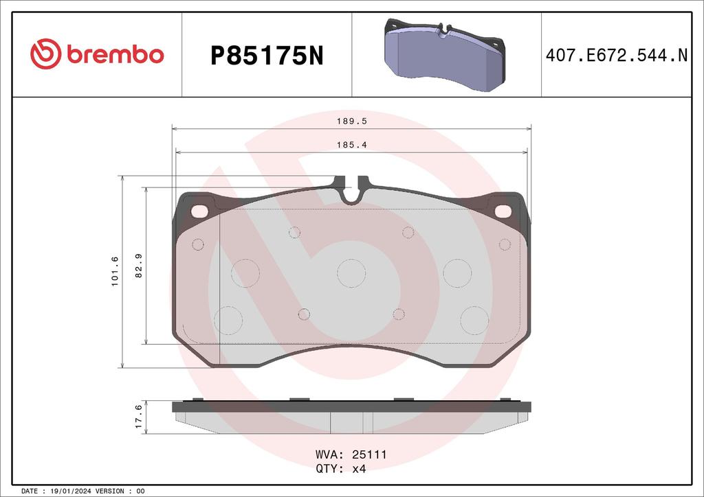 BRAKE PADS FRONT BREMBO CERAMIC VAG