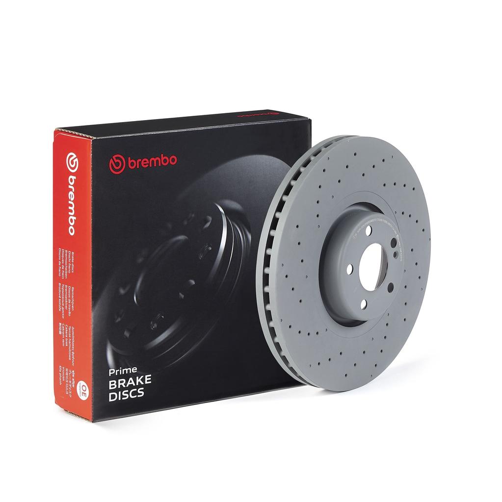 BRAKE DISC FRONT 370MM BREMBO MERC (CROSS DRILLED)