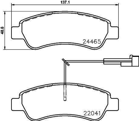 [8DB 355 021-901] BRAKE PADS REAR PAGID PSA FIAT