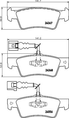 [8DB 355 012-441] BRAKE PADS REAR WITH SENSOR PAGID VAG