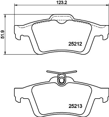 [8DB 355 015-761] BRAKE PADS REAR PAGID VOLVO