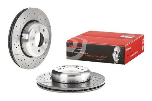 [09.C420.13] BRAKE DISC FRONT 338MM BREMBO BMW (CROSS DRILLED - SLOTTED - DUEL CAST)
