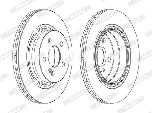 [DDF1700C] BRAKE DISC REAR 300MM FERODO MERC