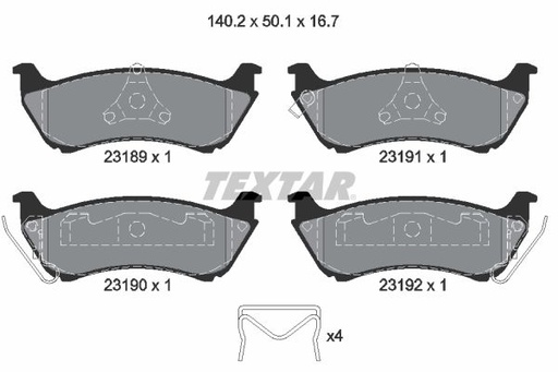 [2318902] REAR PADS TEXTAR MERC
