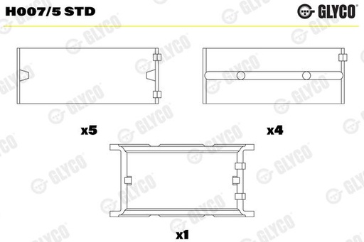 [H007/5 STD] MAIN BEARING SET GLYCO BMW