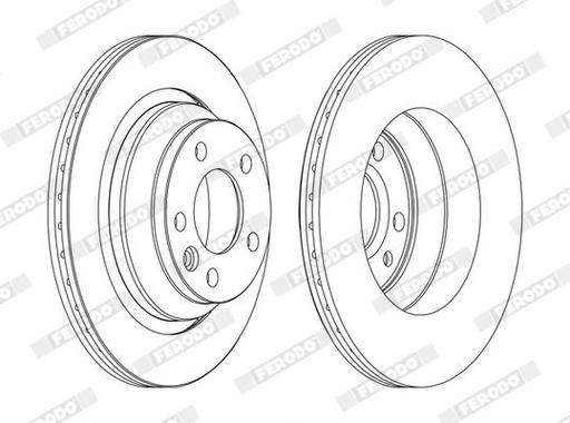 [DDF1698C] BRAKE DISC REAR 314MM FERODO VAG
